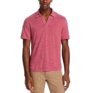 The Men's Store at Bloomingdale's Johnny Collar Linen Polo, Fire, Size M 0692